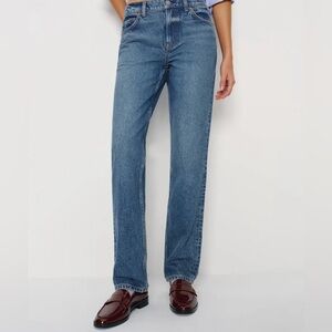 NWT Reformation Greer Mid Rise Straight Jeans Pelican Size 25